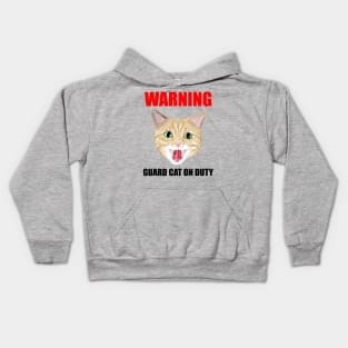 Beware Guard Cat (orange tabby) Kids Hoodie